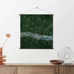 Textielposter Ruige rivier door bos Vierkant Template TP Vierkant Natuur 65 2