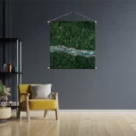 Textielposter Ruige rivier door bos Vierkant Template TP Vierkant Natuur 65 3