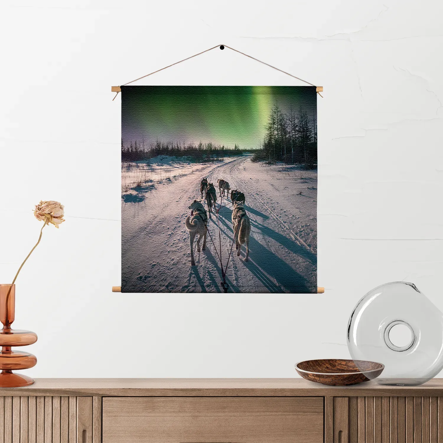 Textielposter Huskies door Lapland Vierkant Template TP Vierkant Natuur 66 2