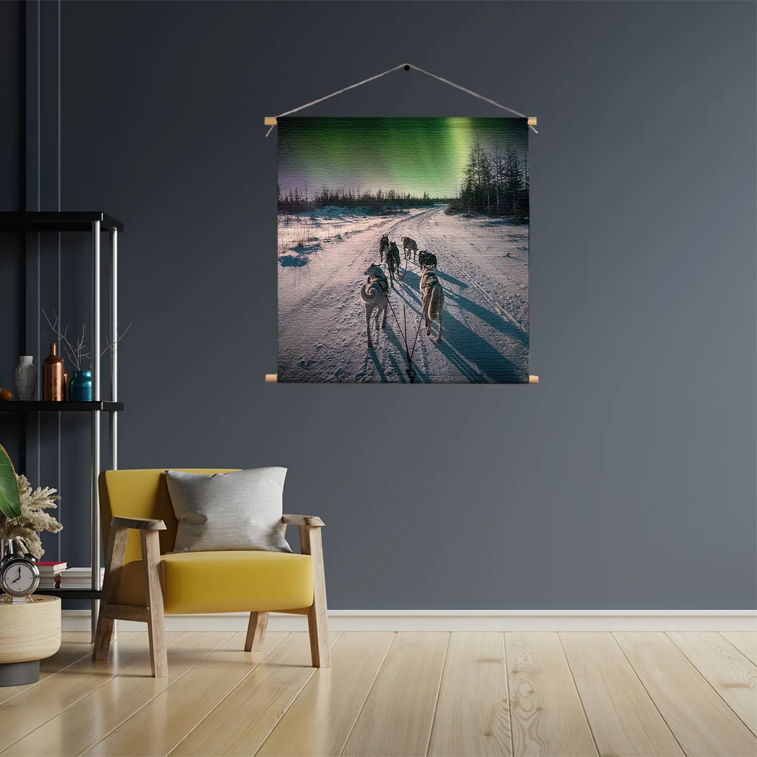 Textielposter Huskies door Lapland Vierkant Template TP Vierkant Natuur 66 3