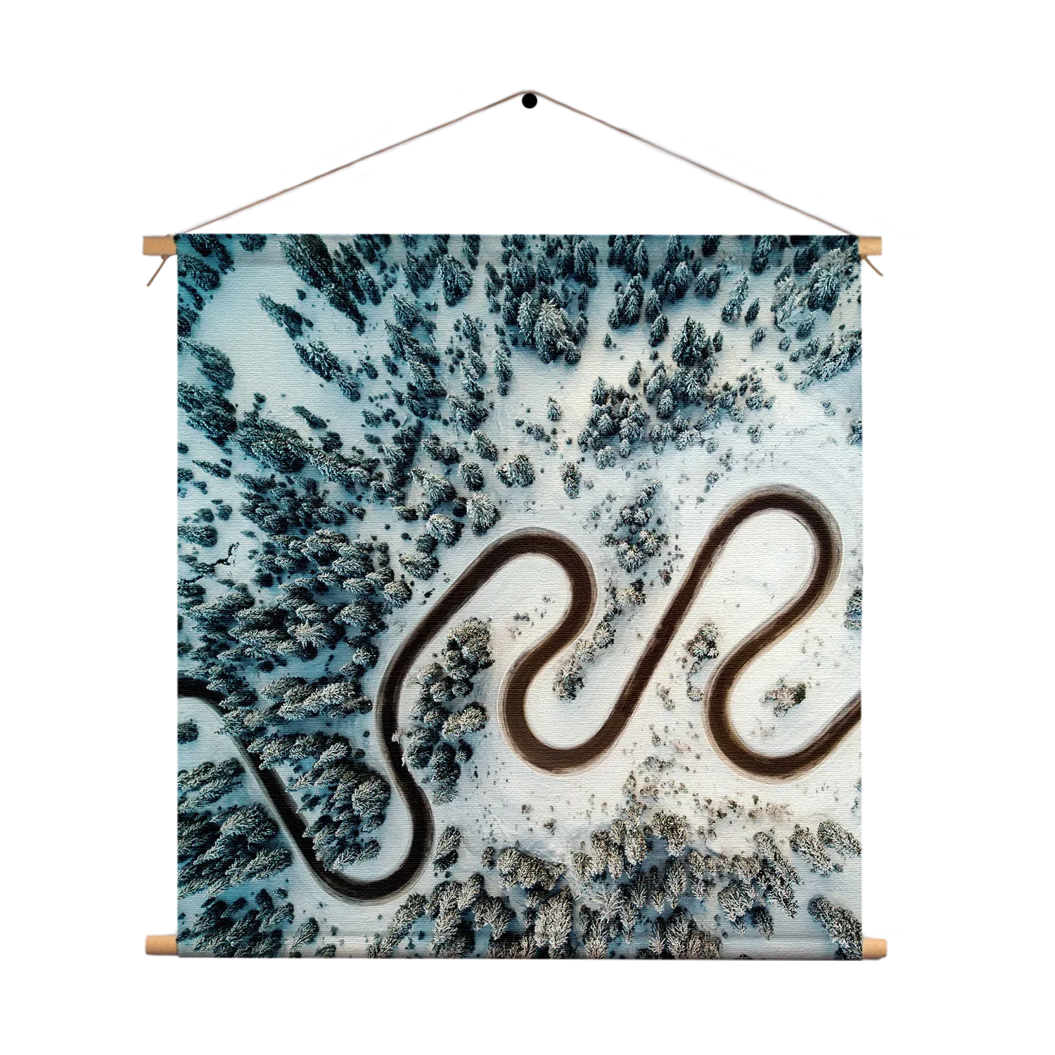 Textielposter Weg door een witte wereld Vierkant Template TP Vierkant Natuur 70 1