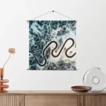 Textielposter Weg door een witte wereld Vierkant Template TP Vierkant Natuur 70 2