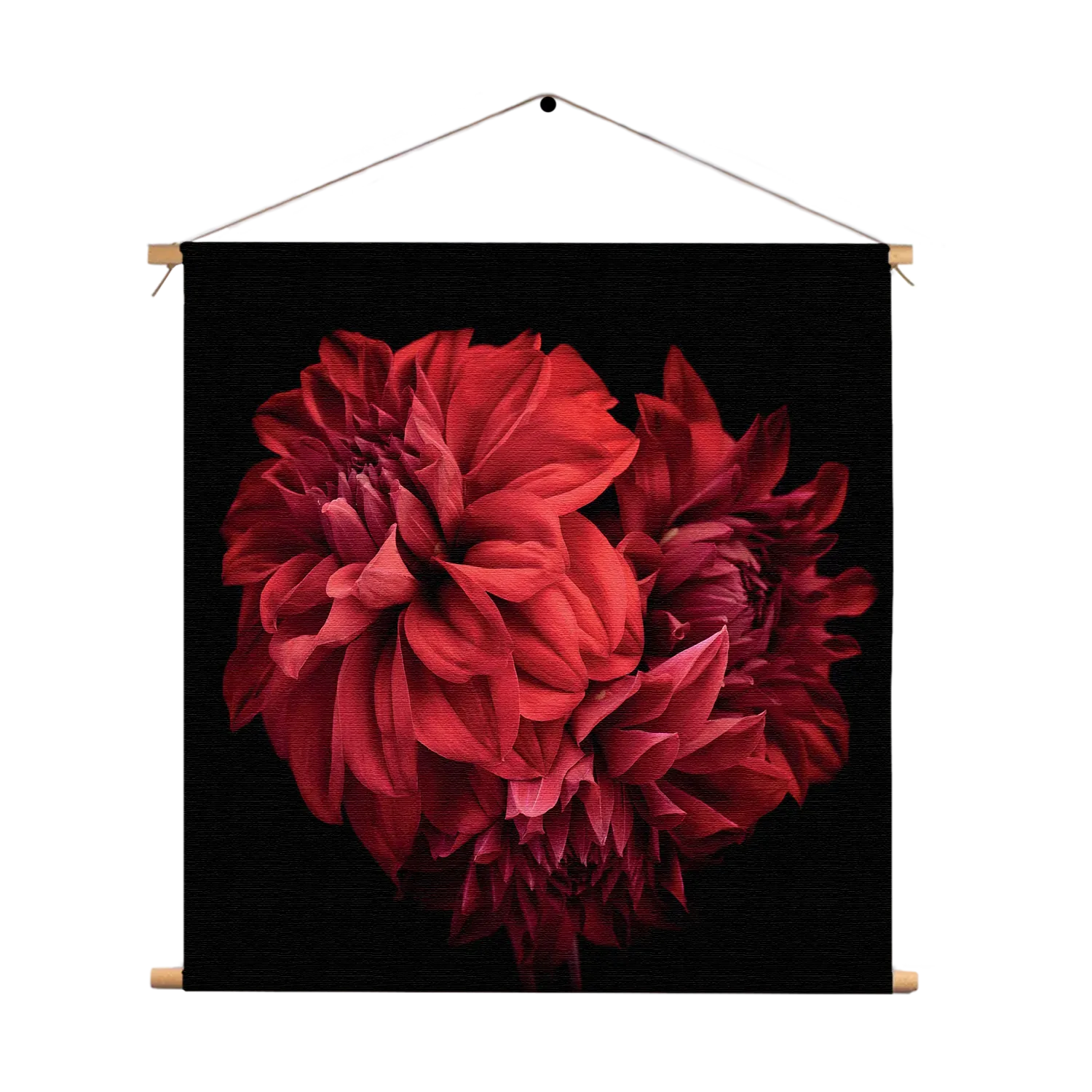 Textielposter Rood Paarse Dahlia Vierkant Template TP Vierkant Natuur 75 1