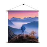 Textielposter On top of the world Vierkant Template TP Vierkant Natuur 76 1