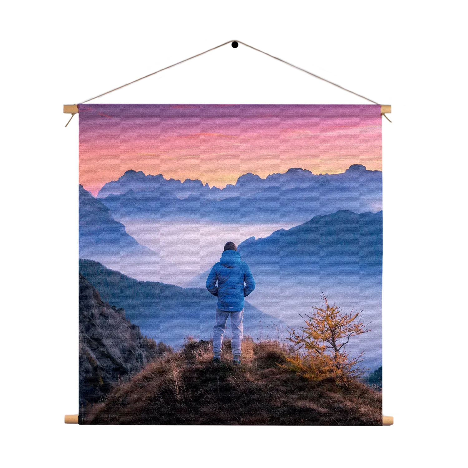 Textielposter On top of the world Vierkant Template TP Vierkant Natuur 76 1