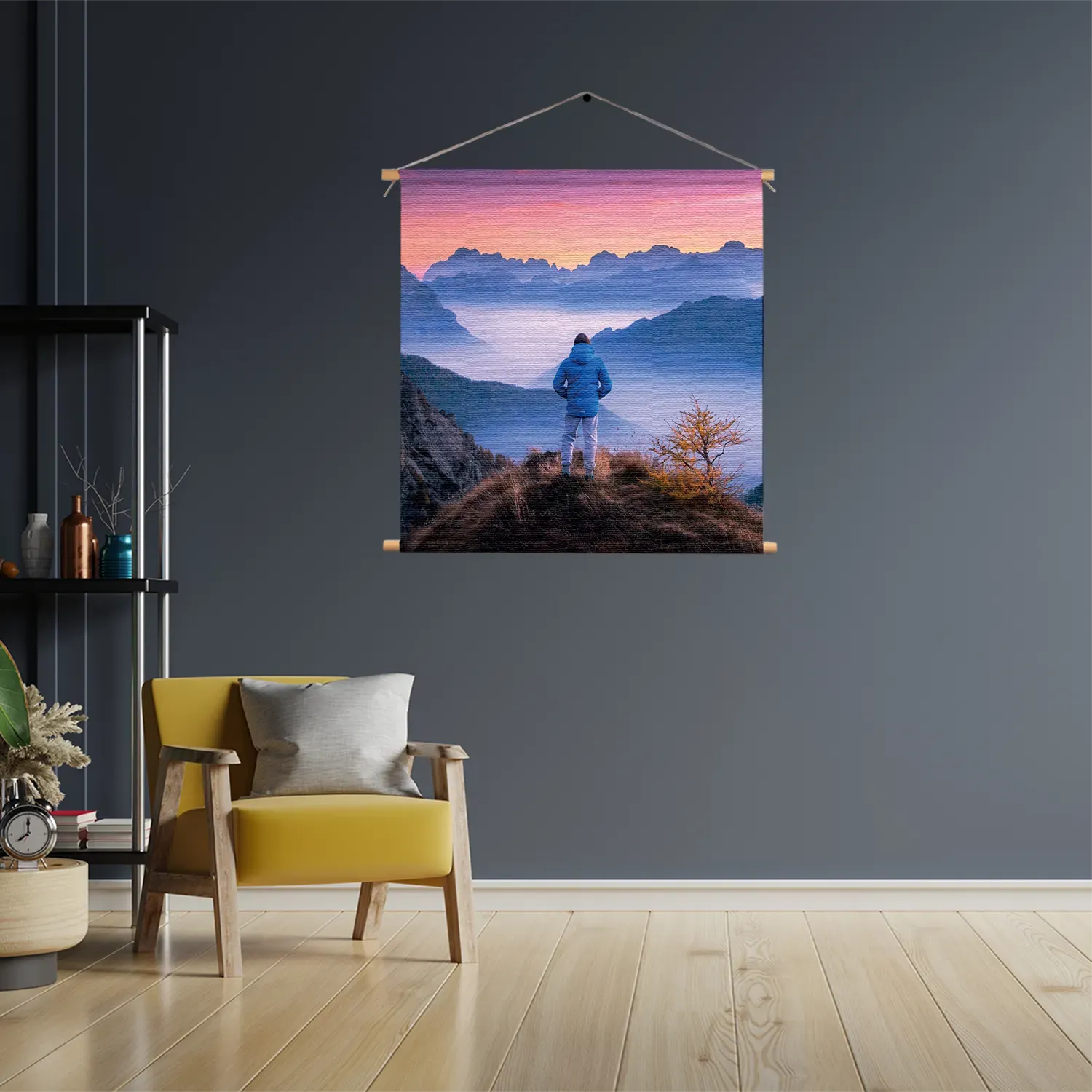 Textielposter On top of the world Vierkant Template TP Vierkant Natuur 76 3