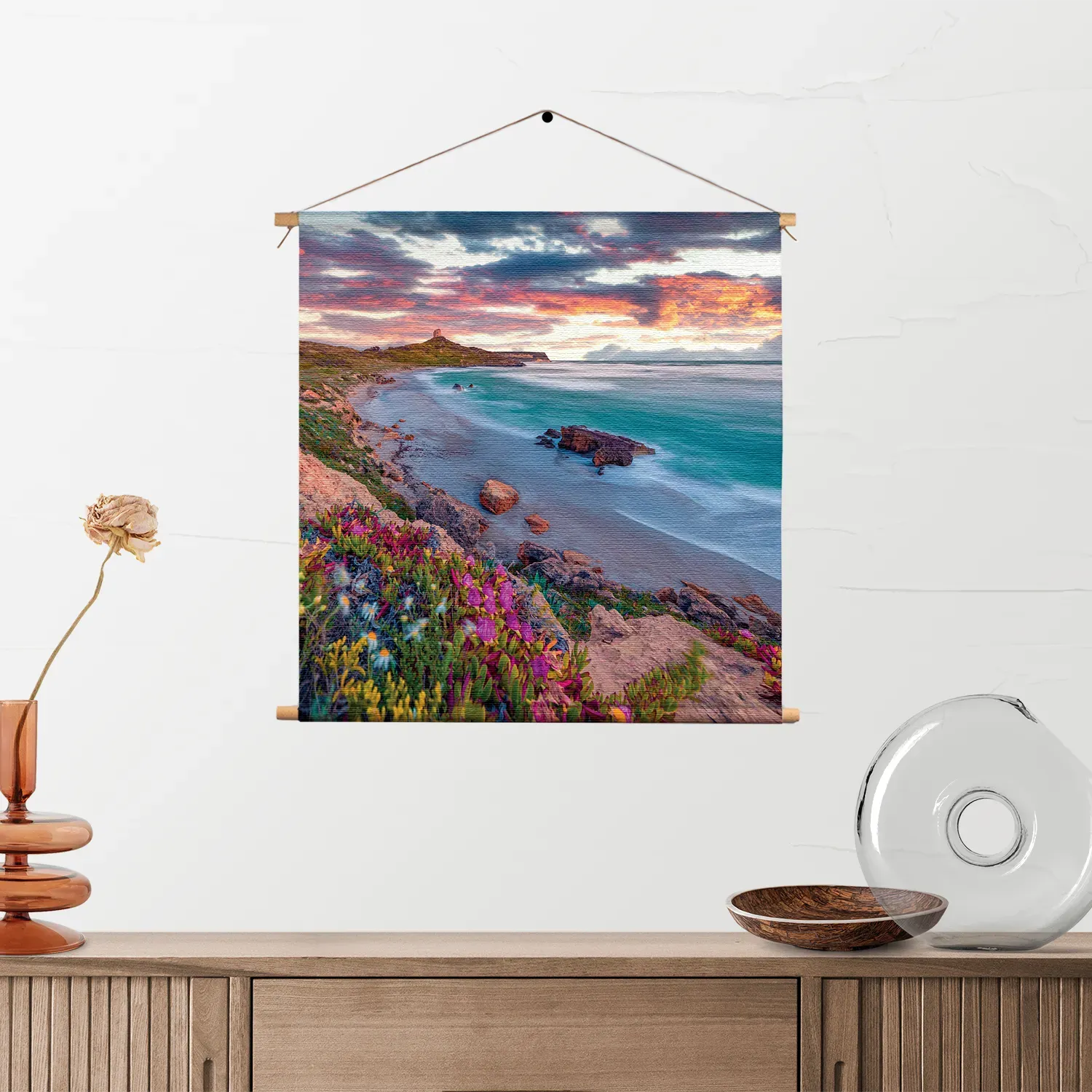 Textielposter Kleurrijke kust Vierkant Template TP Vierkant Natuur 81 2