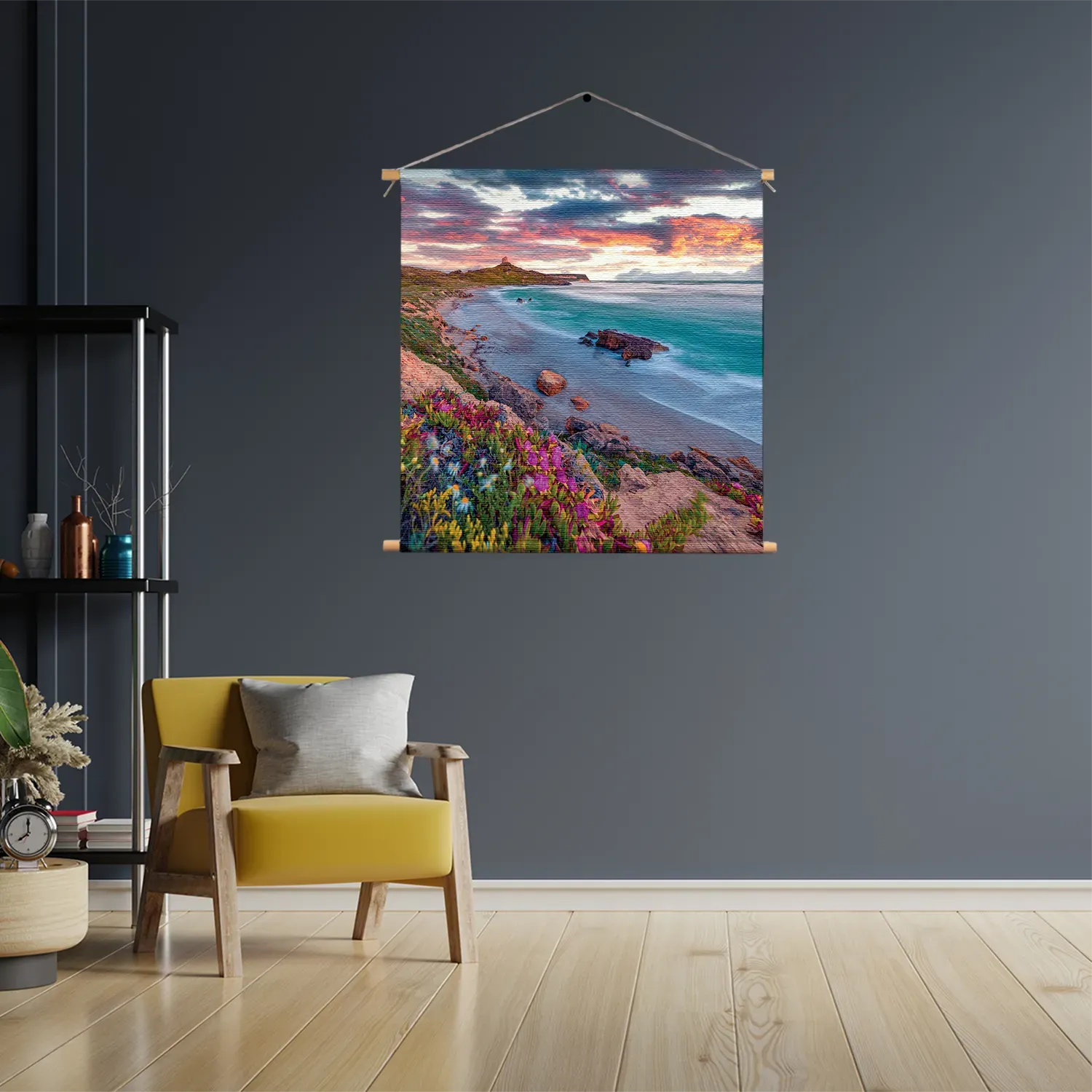 Textielposter Kleurrijke kust Vierkant Template TP Vierkant Natuur 81 3