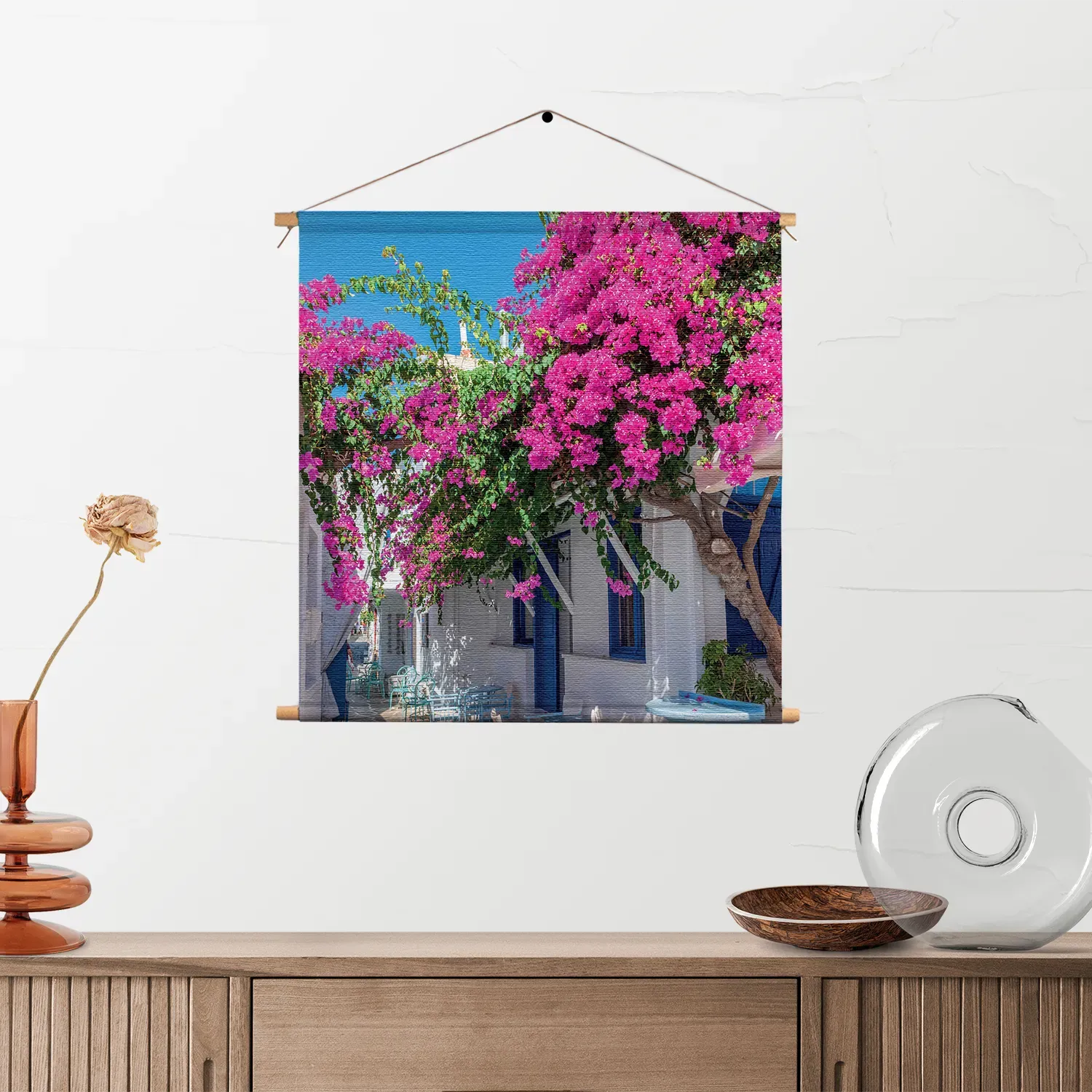 Textielposter Kleurrijk griekenland Vierkant Template TP Vierkant Natuur 83 2