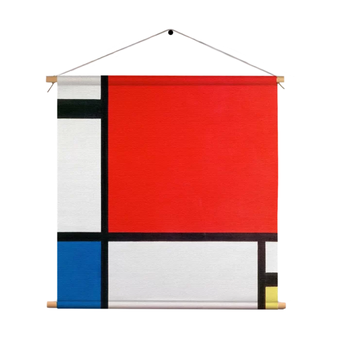 Textielposter Mondriaan de rode Vierkant Template TP Vierkant Om 1 1