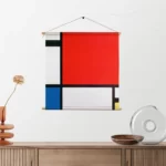 Textielposter Mondriaan de rode Vierkant Template TP Vierkant Om 1 2