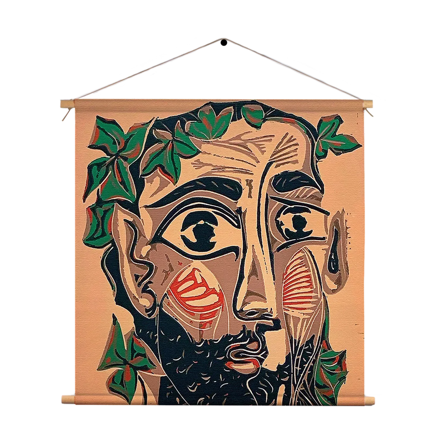 Textielposter Picasso bebaarde man 1962 Vierkant Template TP Vierkant Om 12 1