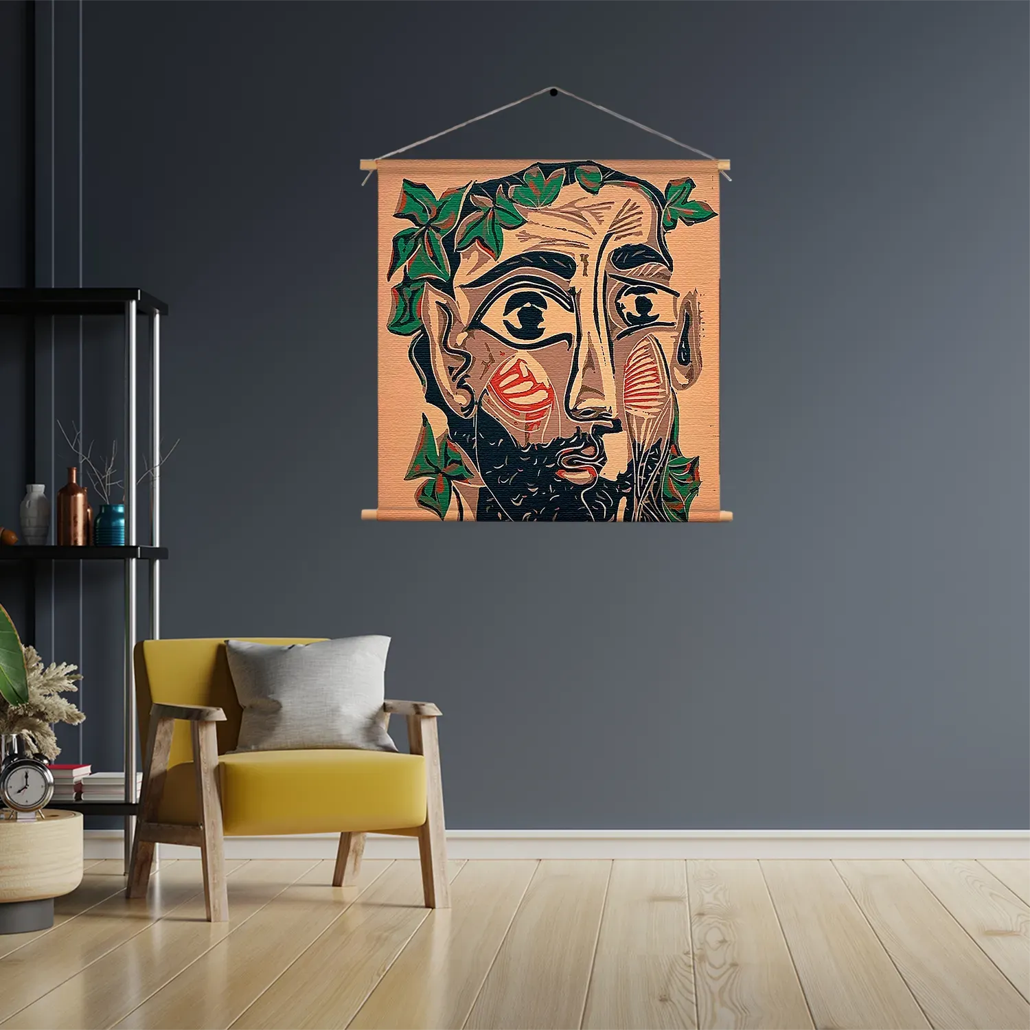 Textielposter Picasso bebaarde man 1962 Vierkant Template TP Vierkant Om 12 3