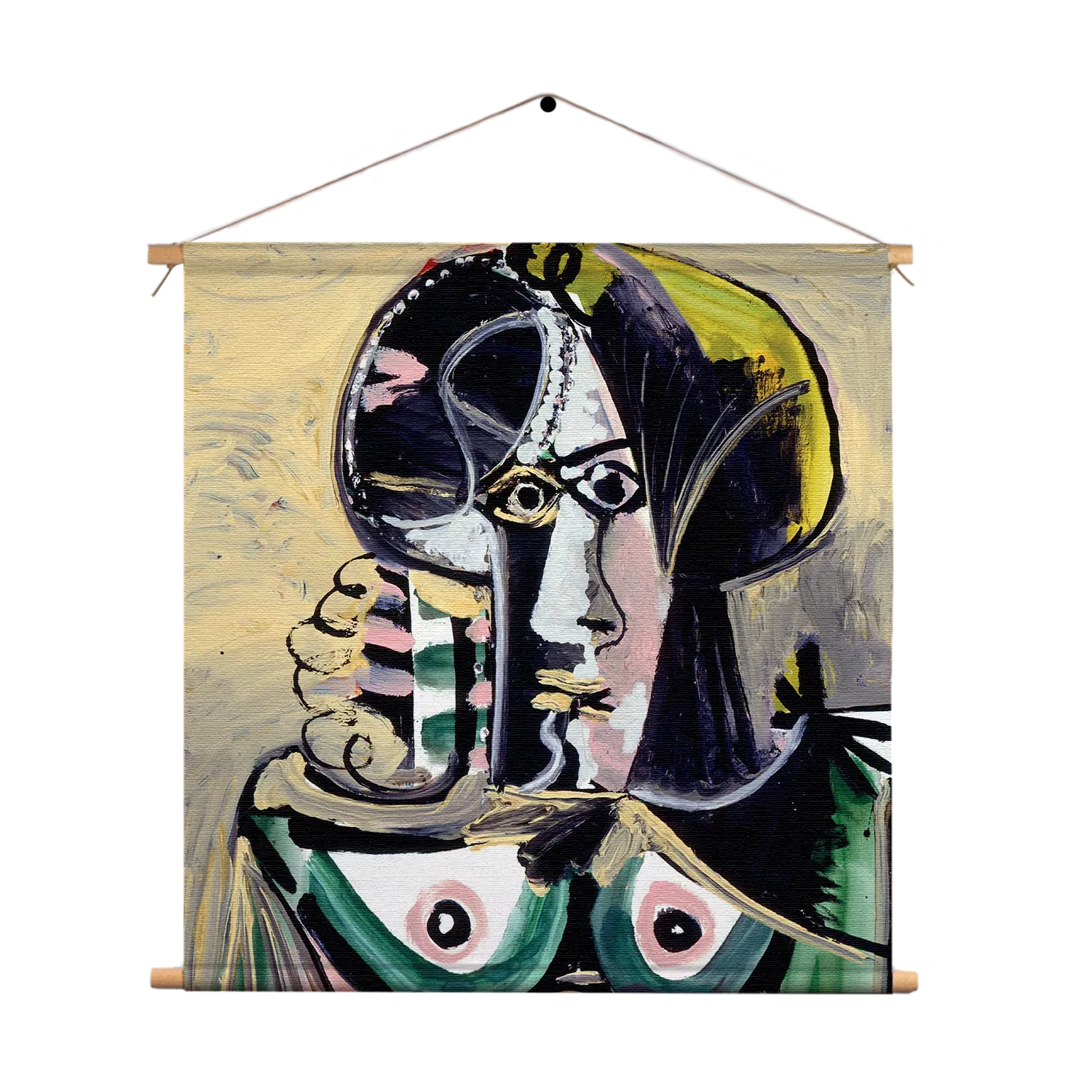 Textielposter Picasso Portret van een vrouw 1971 Vierkant Template TP Vierkant Om 15 1