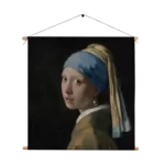 Textielposter Johannes Vermeer Meisje met de parel 1665-1167 Vierkant Template TP Vierkant Om 2 1