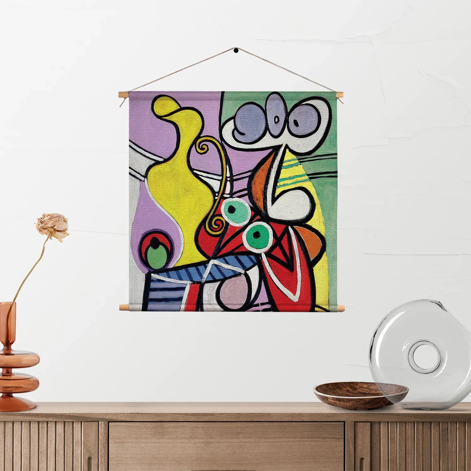 Textielposter Picasso stilleven op een stoel 1931 Vierkant Template TP Vierkant Om 22 2