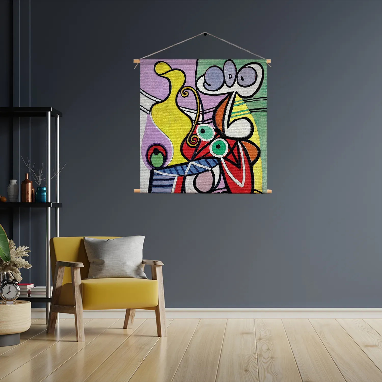Textielposter Picasso stilleven op een stoel 1931 Vierkant Template TP Vierkant Om 22 3