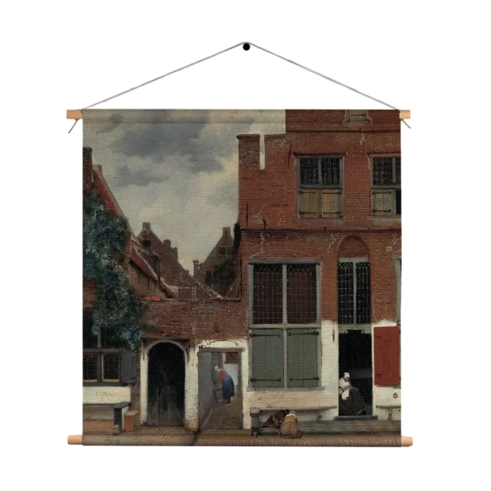 Textielposter Johannes Vermeer Gezicht op huizen in Delft 1658 Vierkant Template TP Vierkant Om 30 1