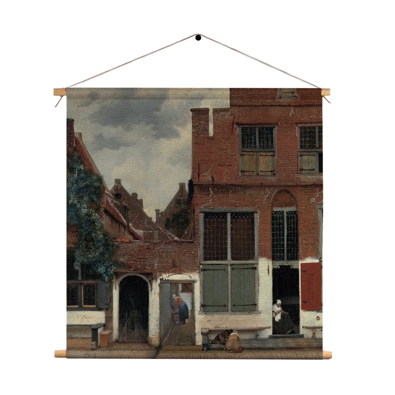 Textielposter Johannes Vermeer Gezicht op huizen in Delft 1658 Vierkant Template TP Vierkant Om 30 1