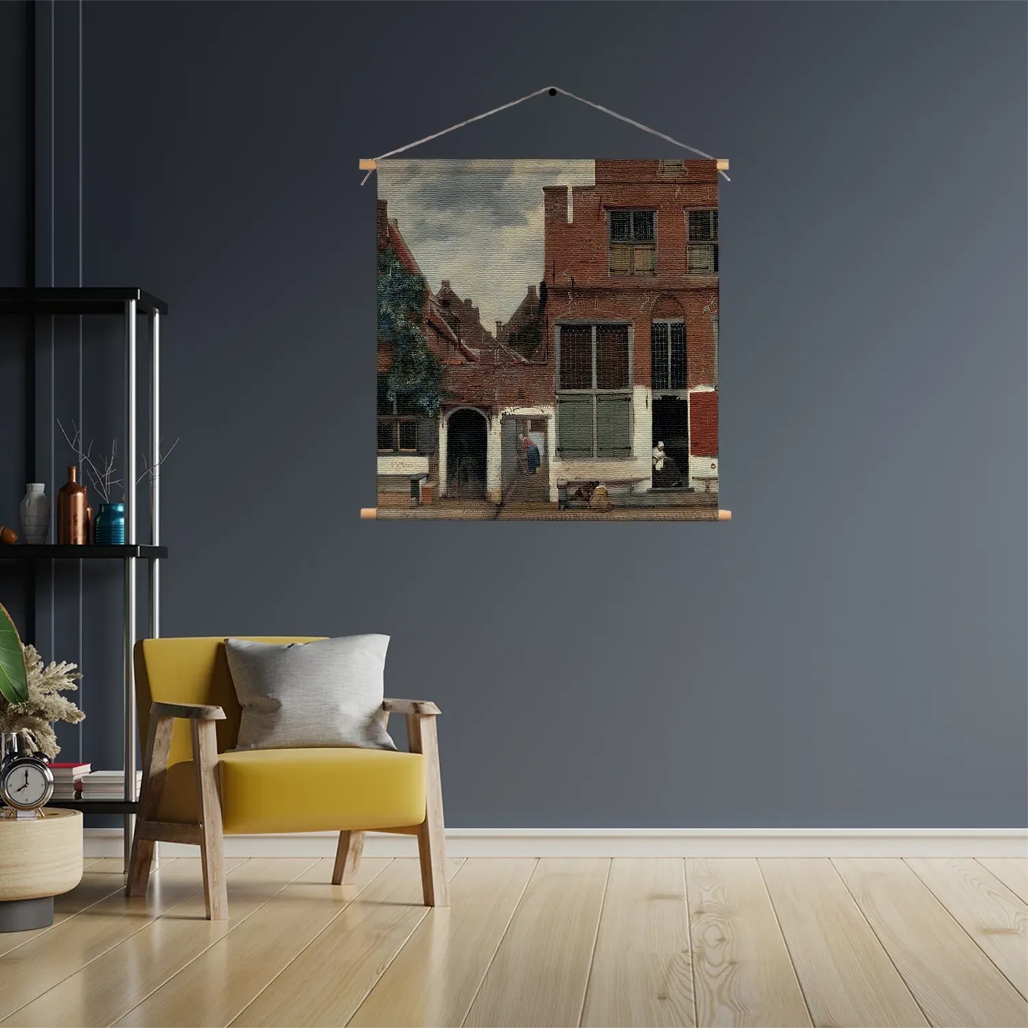 Textielposter Johannes Vermeer Gezicht op huizen in Delft 1658 Vierkant Template TP Vierkant Om 30 3