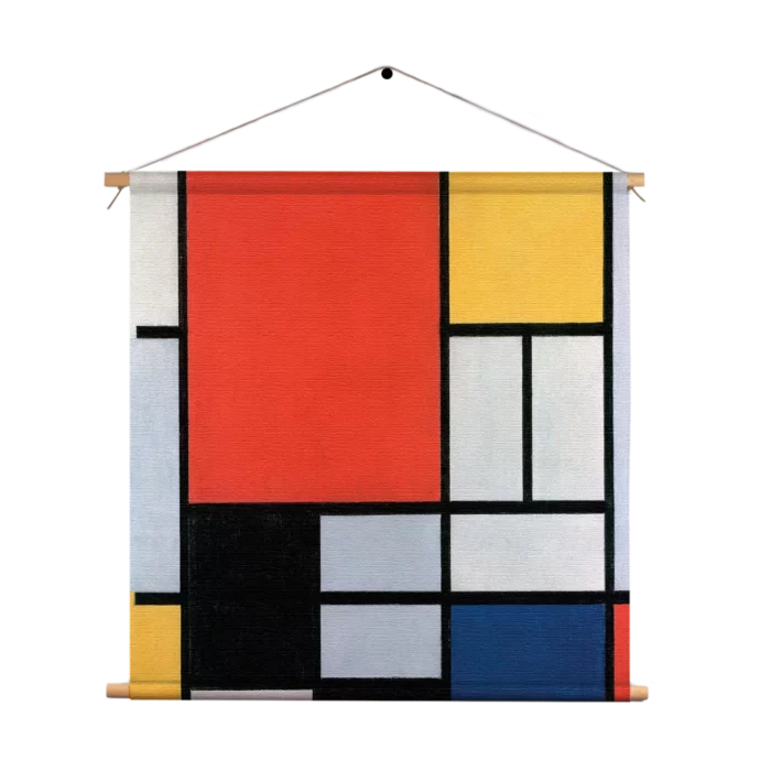 Textielposter Mondriaan Gele Hokjes Vierkant Template TP Vierkant Om 4 1