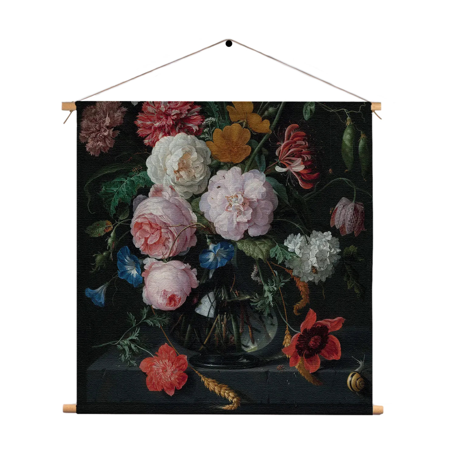 Textielposter Jan Davidsz Bloemen in een glazen vaas 1716 Vierkant Template TP Vierkant Om 5 1