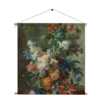 Textielposter Jan Davidsz Stilleven met bloemen in een glazen vaas 1650-683 Vierkant Template TP Vierkant Om 7 1