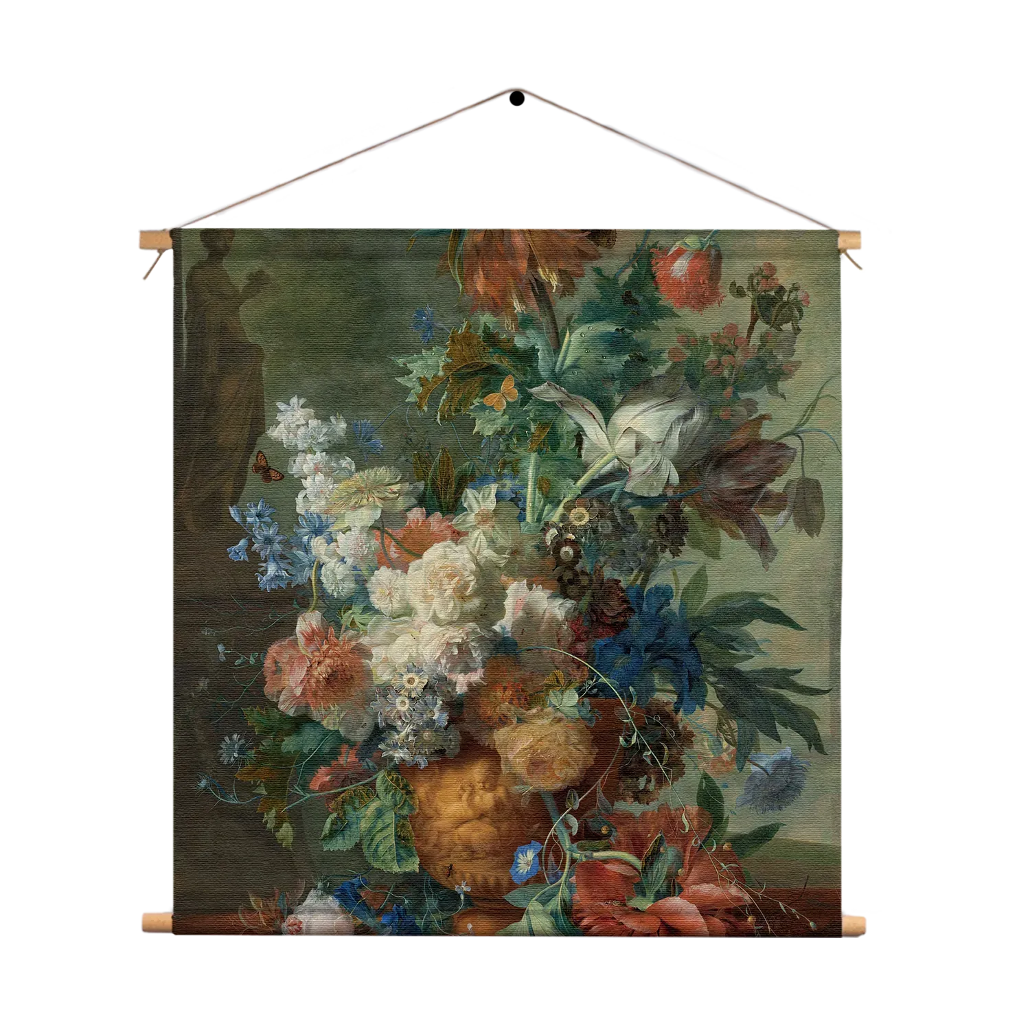 Textielposter Jan Davidsz Stilleven met bloemen in een glazen vaas 1650-683 Vierkant Template TP Vierkant Om 7 1