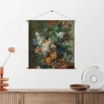 Textielposter Jan Davidsz Stilleven met bloemen in een glazen vaas 1650-683 Vierkant Template TP Vierkant Om 7 2