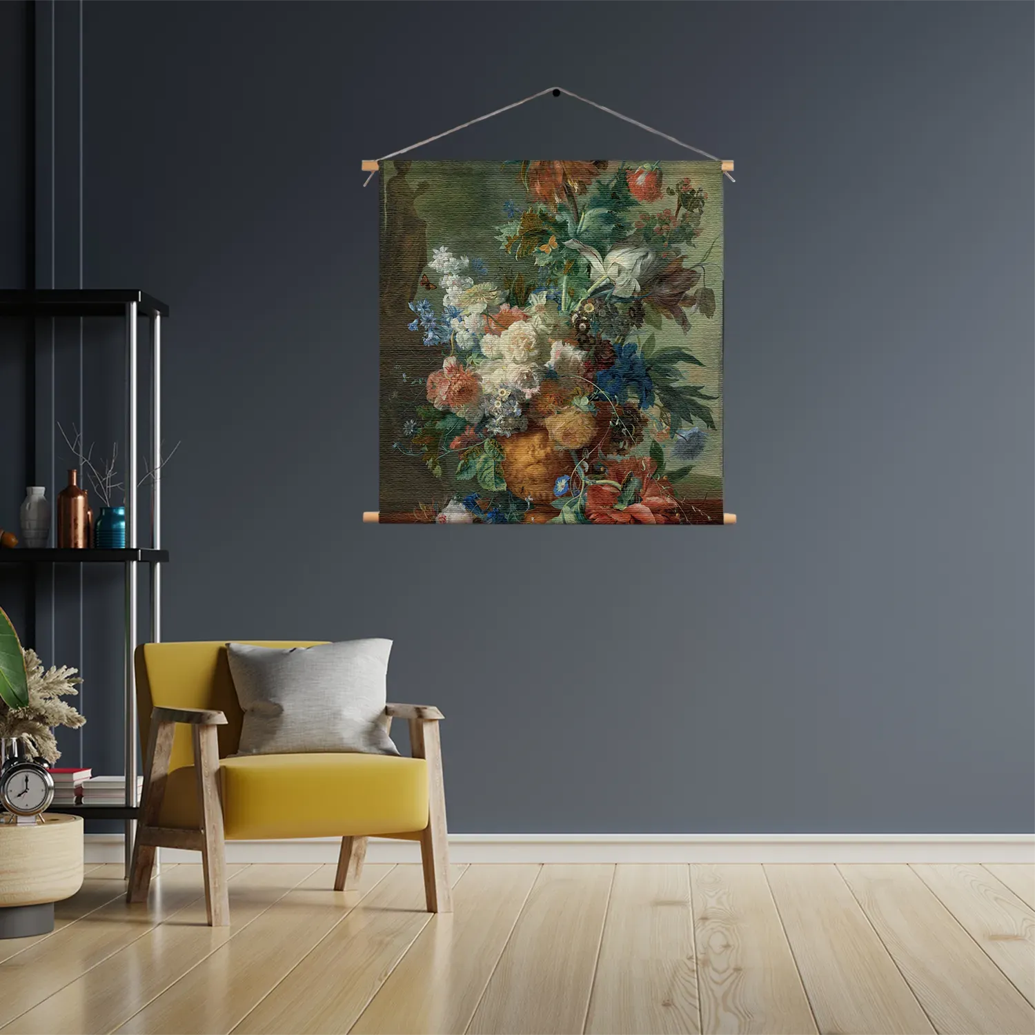 Textielposter Jan Davidsz Stilleven met bloemen in een glazen vaas 1650-683 Vierkant Template TP Vierkant Om 7 3