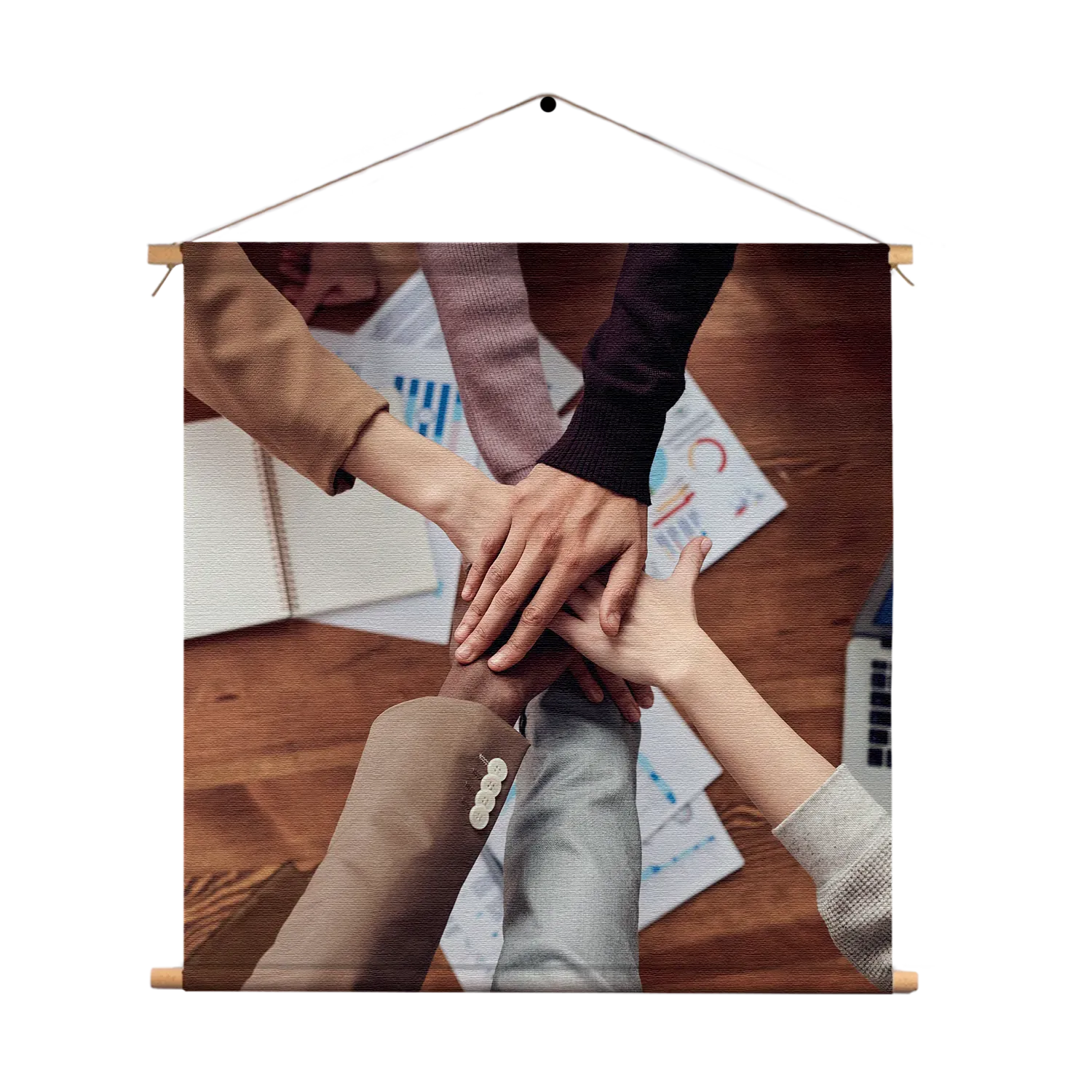 Textielposter Teamwork Vierkant Template TP Vierkant Overig 03 1