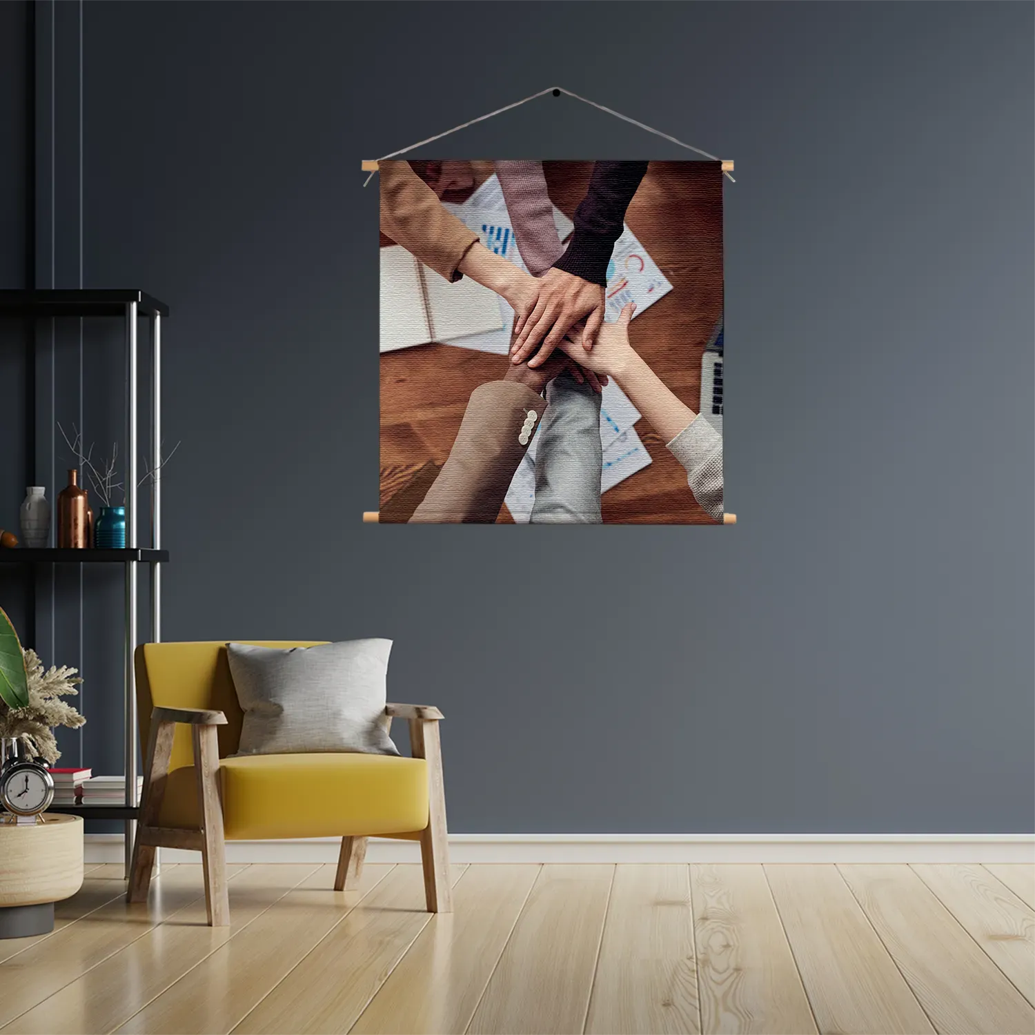 Textielposter Teamwork Vierkant Template TP Vierkant Overig 03 3