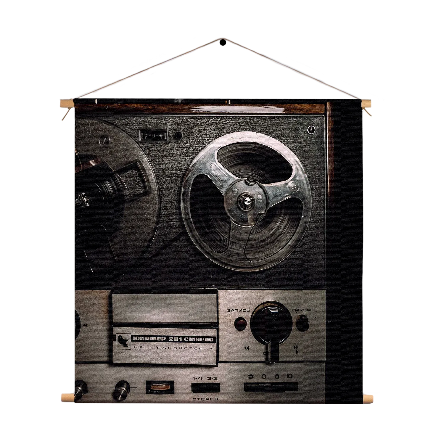 Textielposter De Oude Bandrecorder Vierkant Template TP Vierkant Retro 11 1