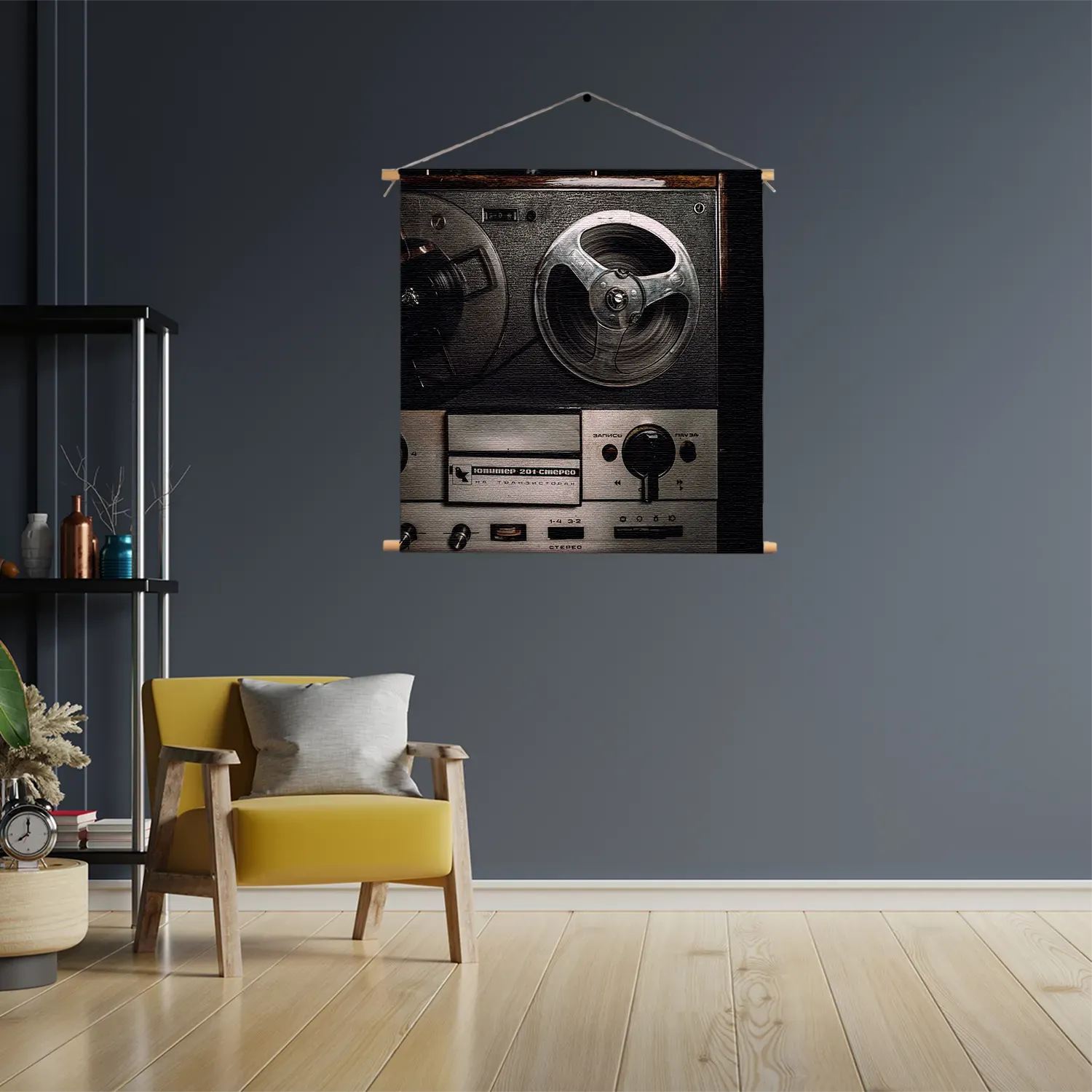 Textielposter De Oude Bandrecorder Vierkant Template TP Vierkant Retro 11 3