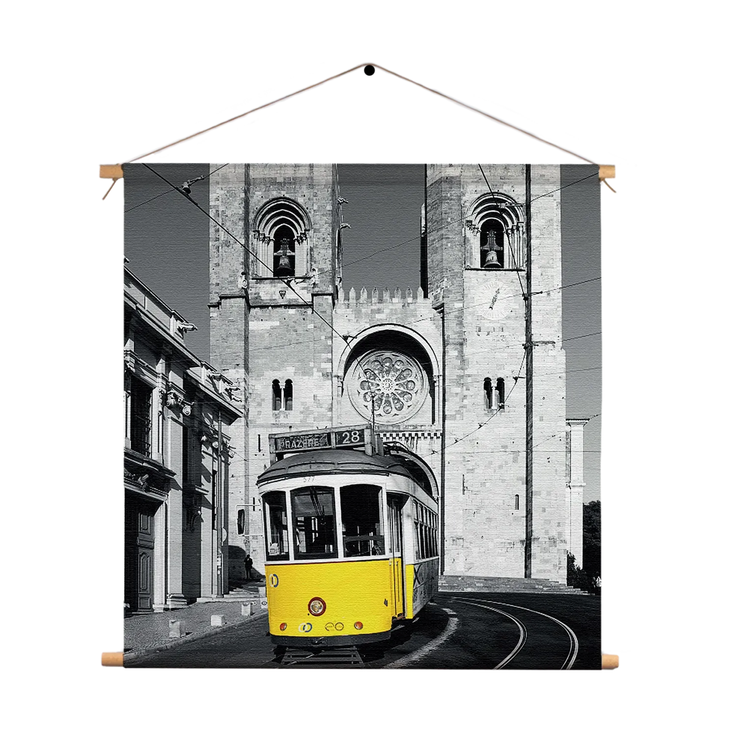 Textielposter Old School Tram Vierkant Template TP Vierkant Retro 15 1