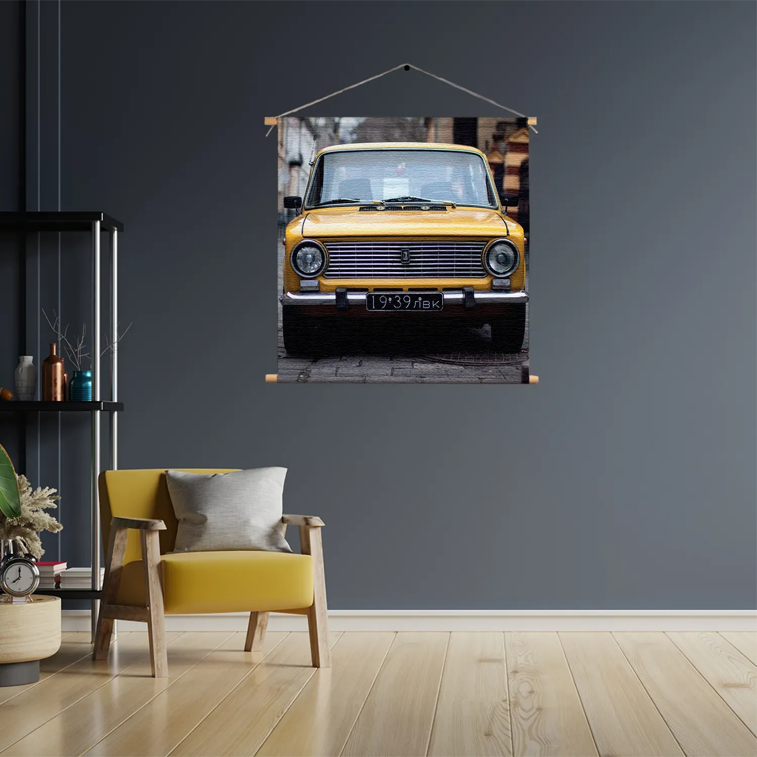 Template_TP_Vierkant_Retro_7-3 Textielposter Old School Gele Taxi 01 Vierkant Template TP Vierkant Retro 7 3