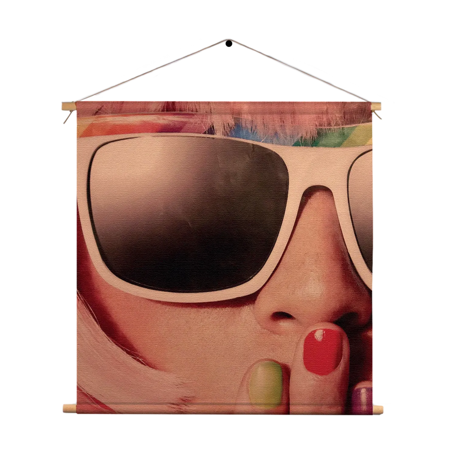 Template_TP_Vierkant_Retro_9-1 Textielposter Keep Silence Hippie Vierkant Template TP Vierkant Retro 9 1