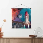 Textielposter The Space Race Vierkant Template TP Vierkant Ruimtevaart 10 2