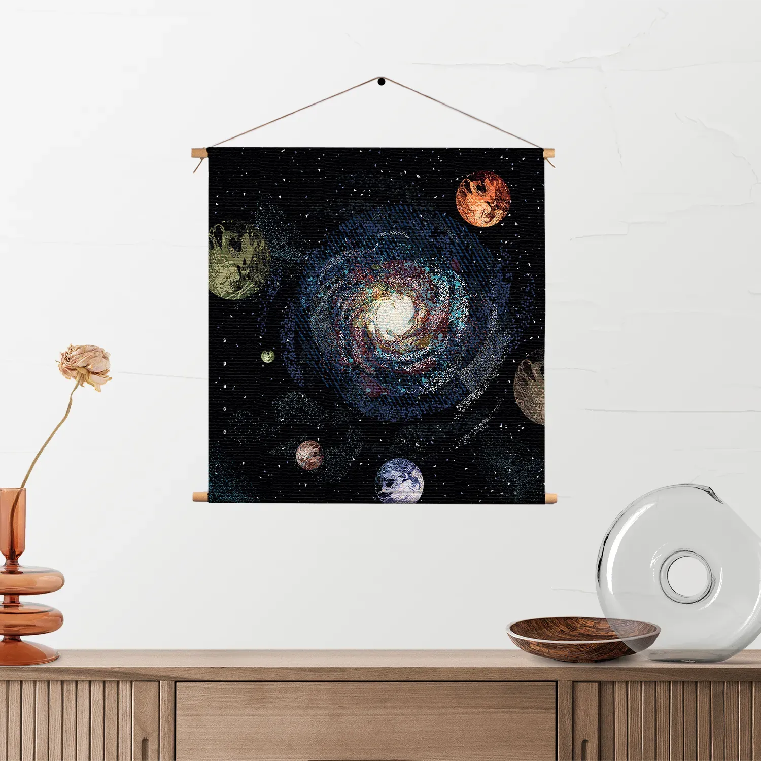 Textielposter Ons planetenstelsel Vierkant Template TP Vierkant Ruimtevaart 15 2