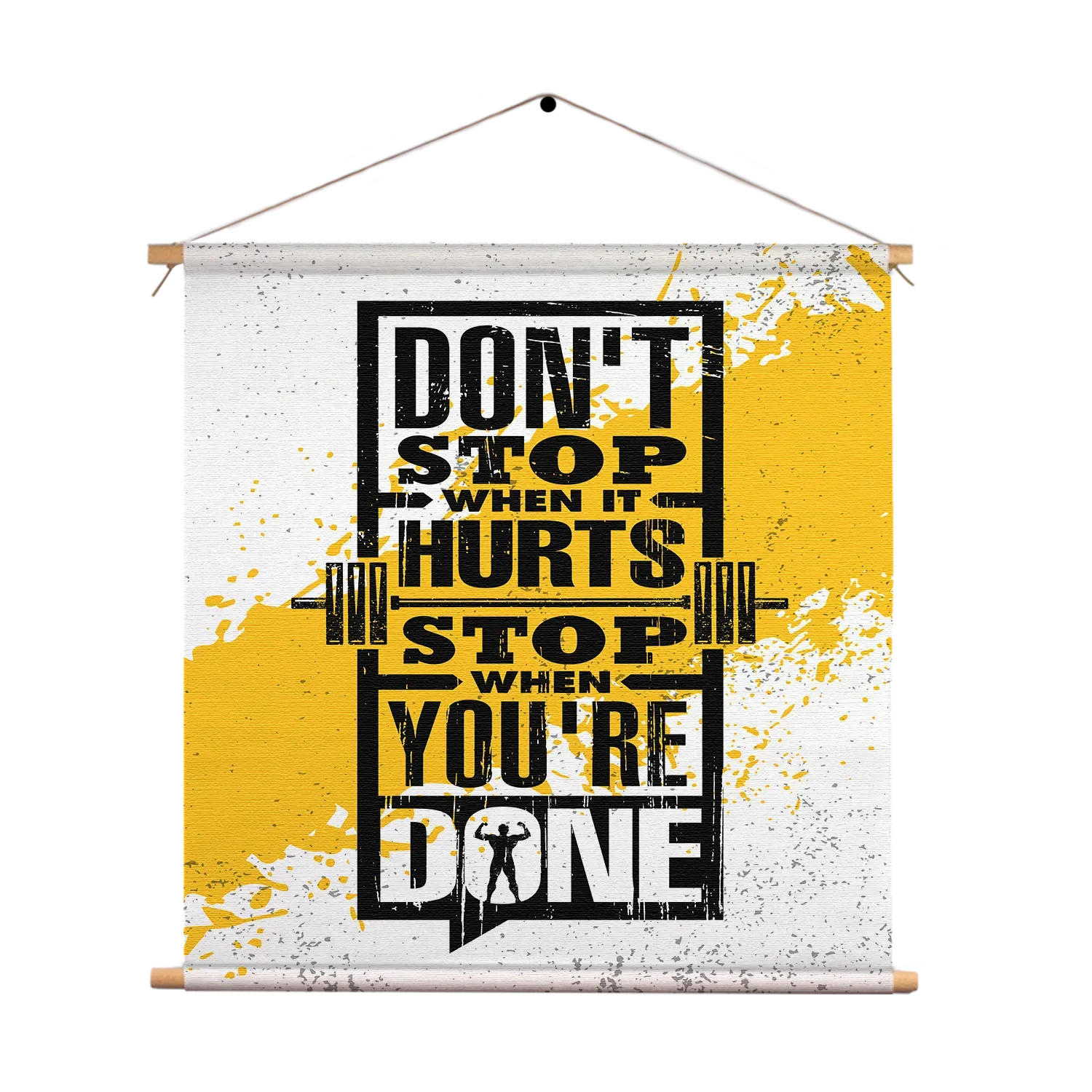 Textielposter Don't Stop When It Hurts, Stop When You're Done Vierkant Template TP Vierkant Sport 11 1