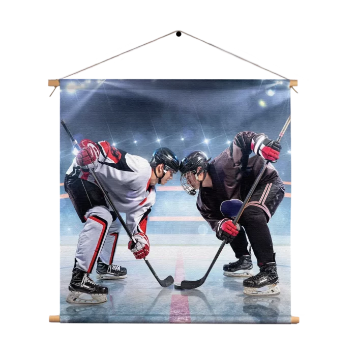 Textielposter Ijshockey Battle Vierkant Template TP Vierkant Sport 13 1