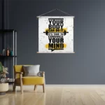 Textielposter You Body Can Do It, It's Time To Convince Your Mind Vierkant Template TP Vierkant Sport 14 3