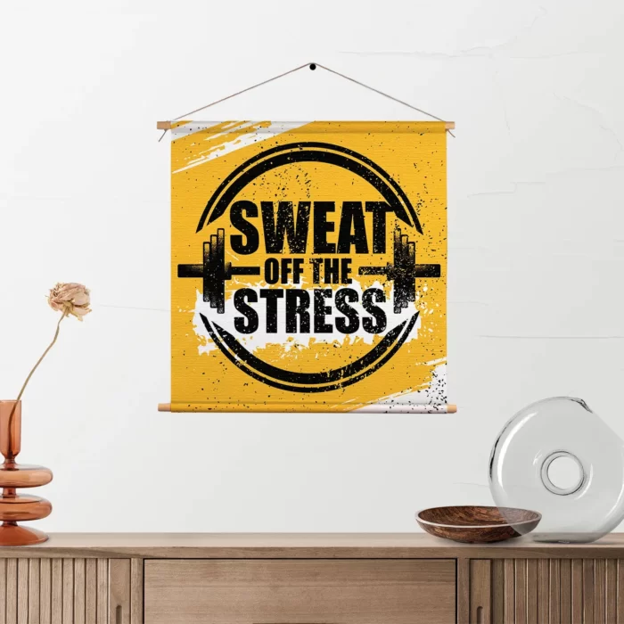 Textielposter Sweat Off Time Stress Vierkant Template TP Vierkant Sport 15 2