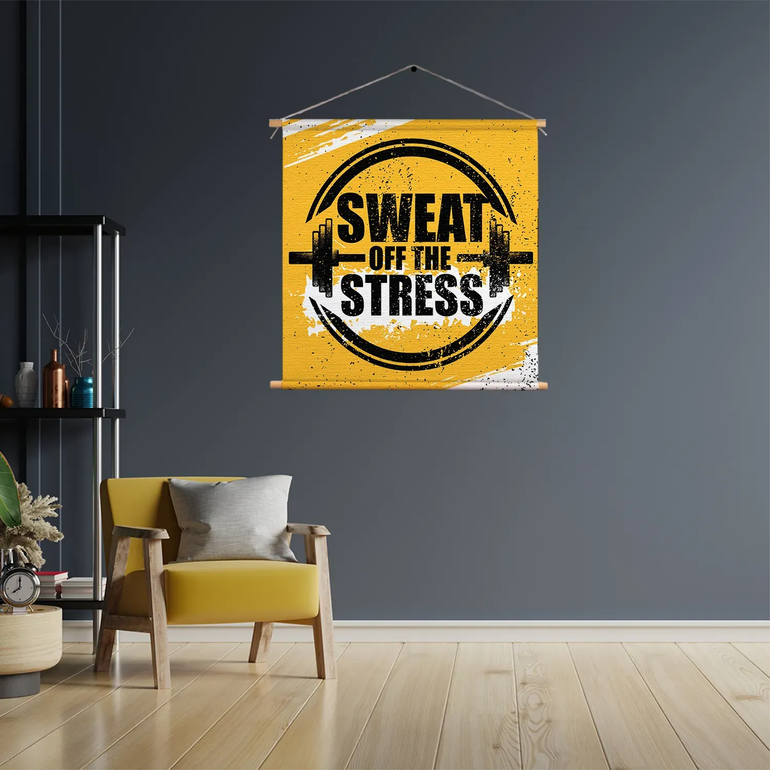 Textielposter Sweat Off Time Stress Vierkant Template TP Vierkant Sport 15 3