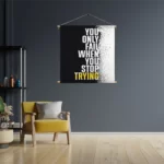 Textielposter Only Fail When You Stop Trying Vierkant Template TP Vierkant Sport 17 3