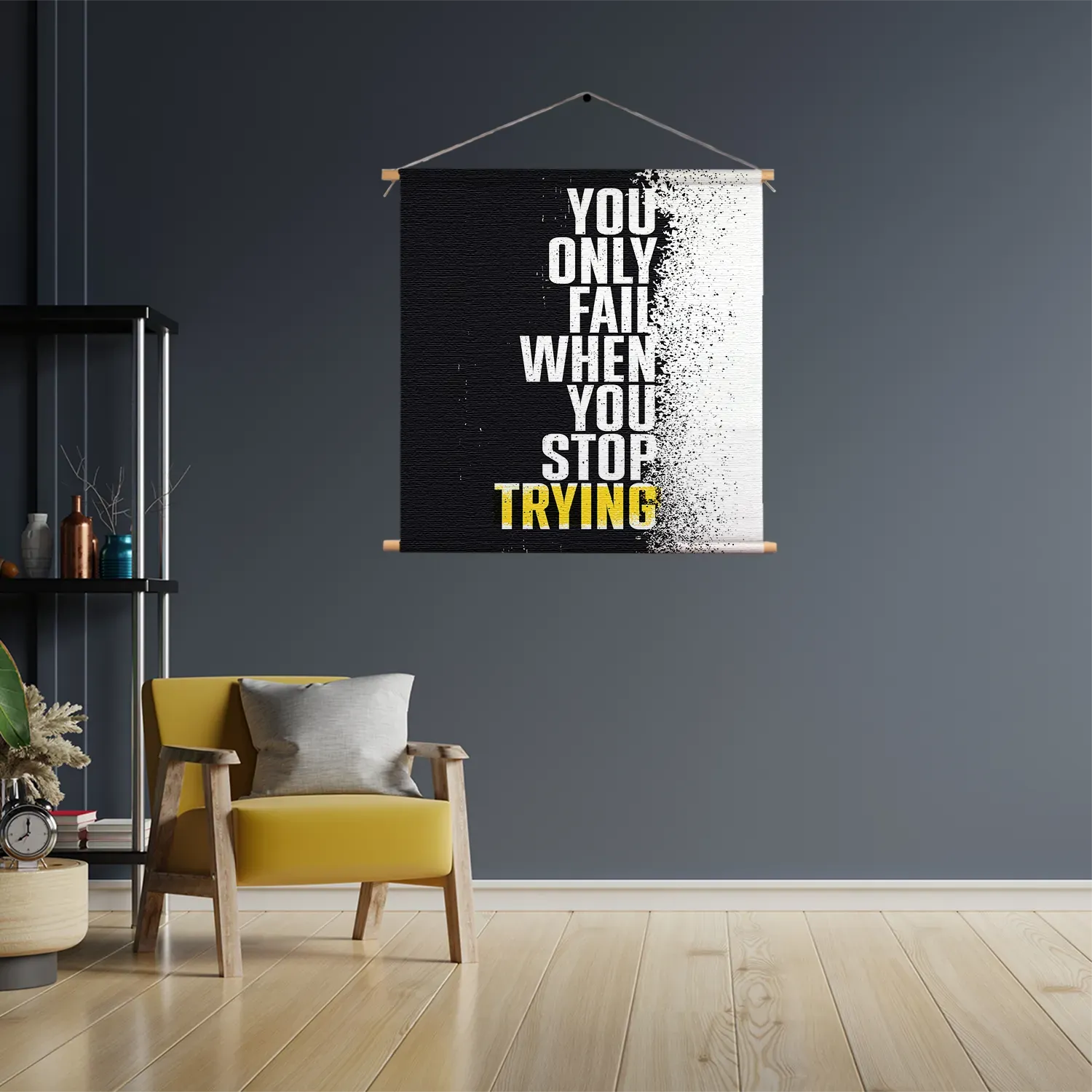 Template_TP_Vierkant_Sport_17-3 Textielposter Only Fail When You Stop Trying Vierkant Template TP Vierkant Sport 17 3