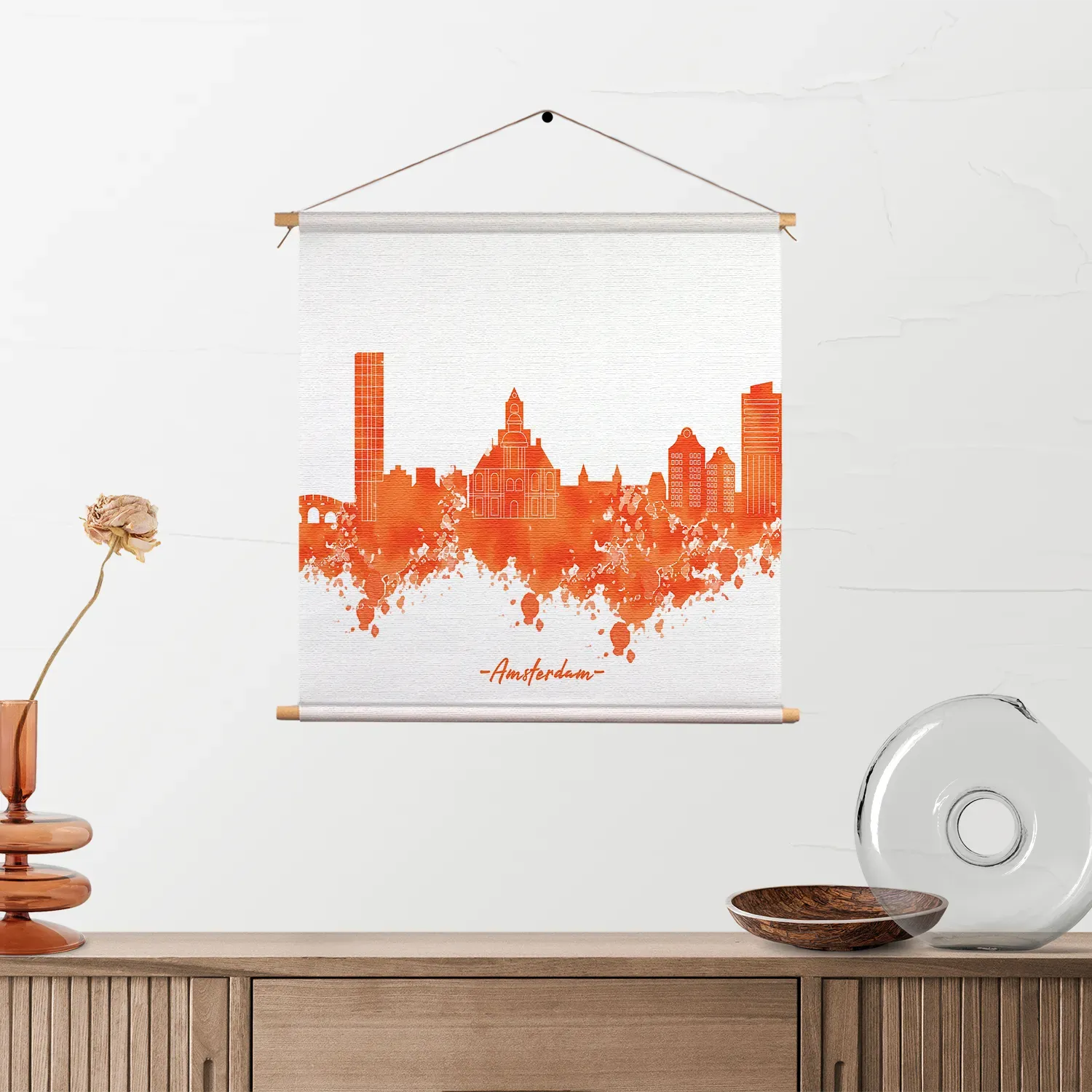 Template_TP_Vierkant_Steden_1-2 Textielposter Skyline Amsterdam Watercolor Paint Vierkant Template TP Vierkant Steden 1 2