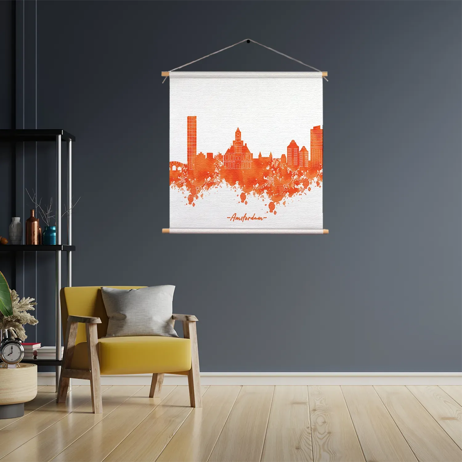 Template_TP_Vierkant_Steden_1-3 Textielposter Skyline Amsterdam Watercolor Paint Vierkant Template TP Vierkant Steden 1 3