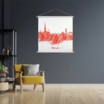 Textielposter Skyline Nijmgen Watercolor Paint Vierkant Template TP Vierkant Steden 12 3