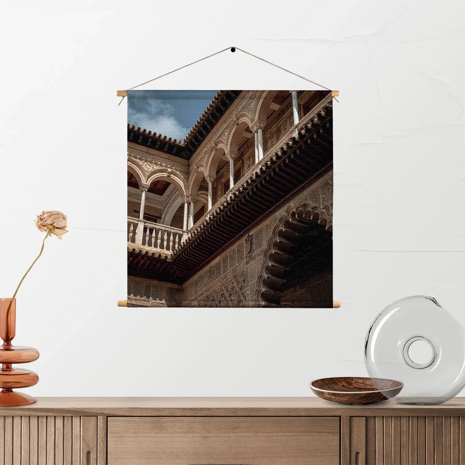 Textielposter Koninklijk Paleis van Sevilla Vierkant Template TP Vierkant Steden 15 2